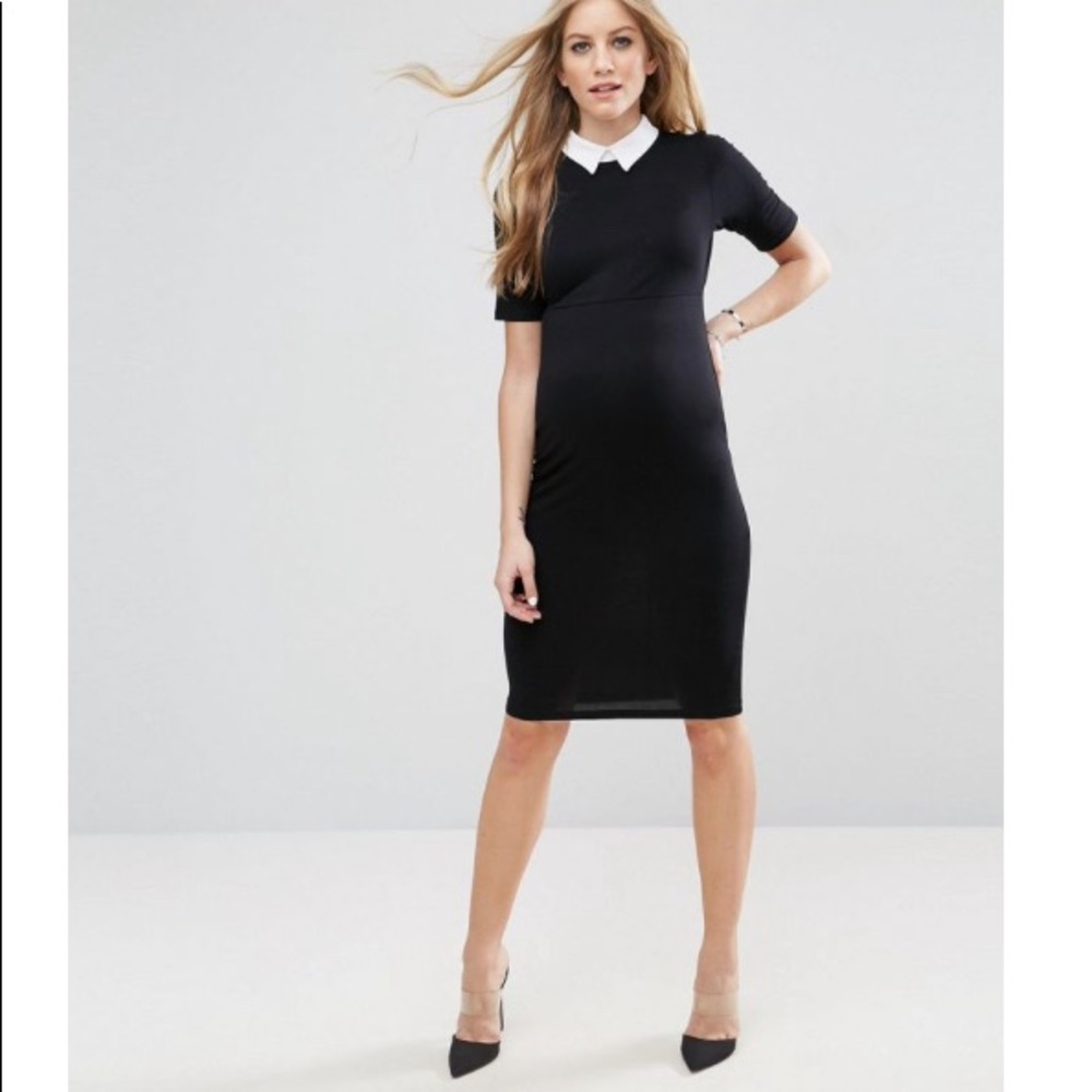 Maternity Wear to Work Collared Dress